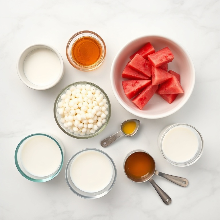 Ingredients for Refreshing Watermelon Sago for Summer