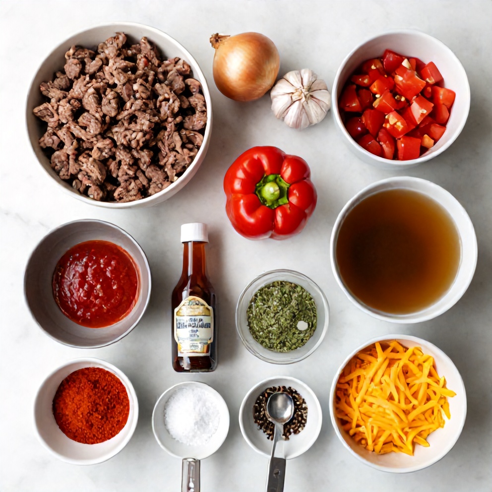 Ingredients for Slow Cooker Ground Beef Goulash