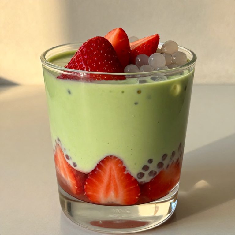 Strawberry Matcha Sago Dessert