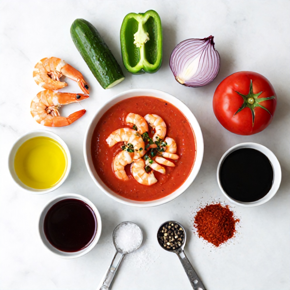 Gazpacho with Shrimp Ingredients