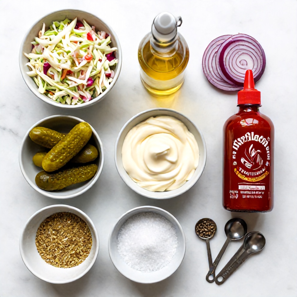 Sweet and Spicy Pickle Slaw Ingredients