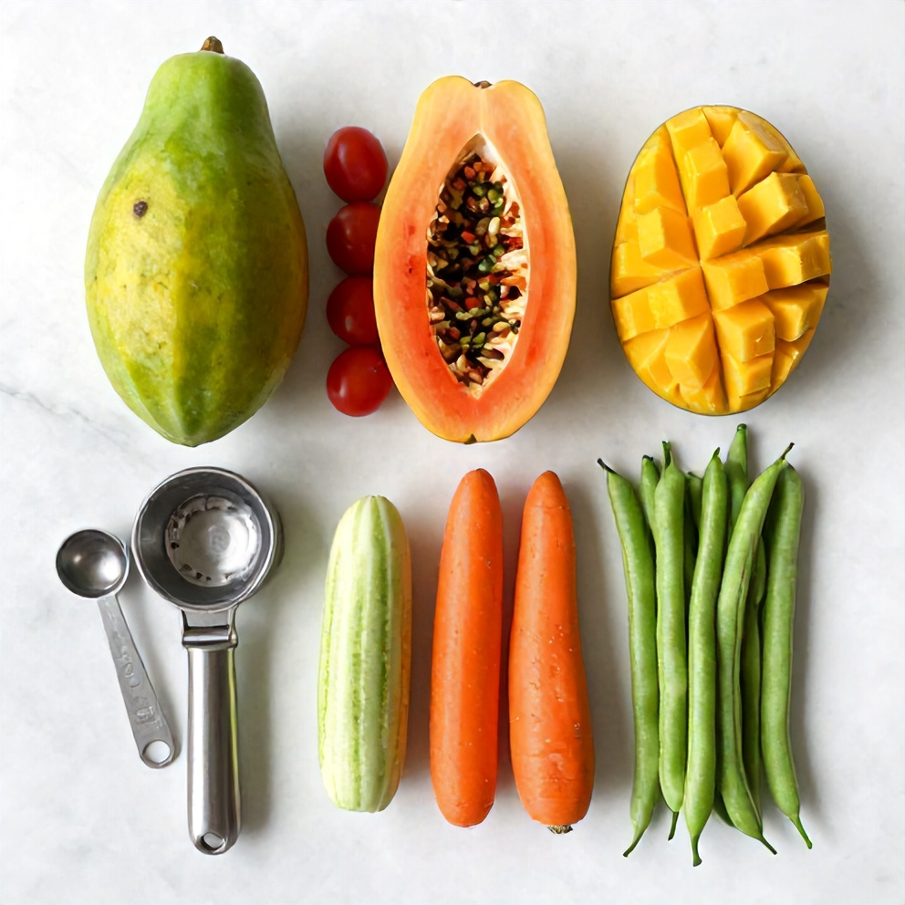 Thai Mango Green Papaya Salad Ingredients
