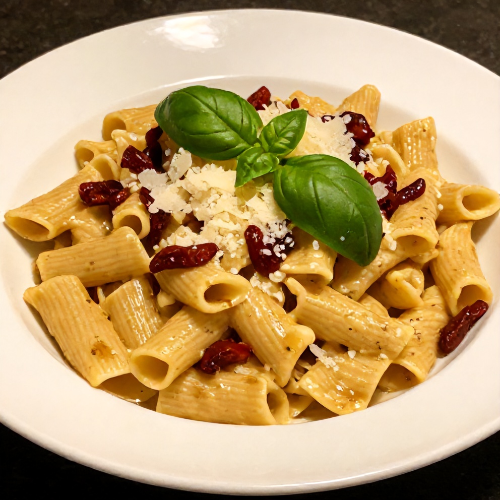 Vegan Sun Dried Tomato Pasta with Basil