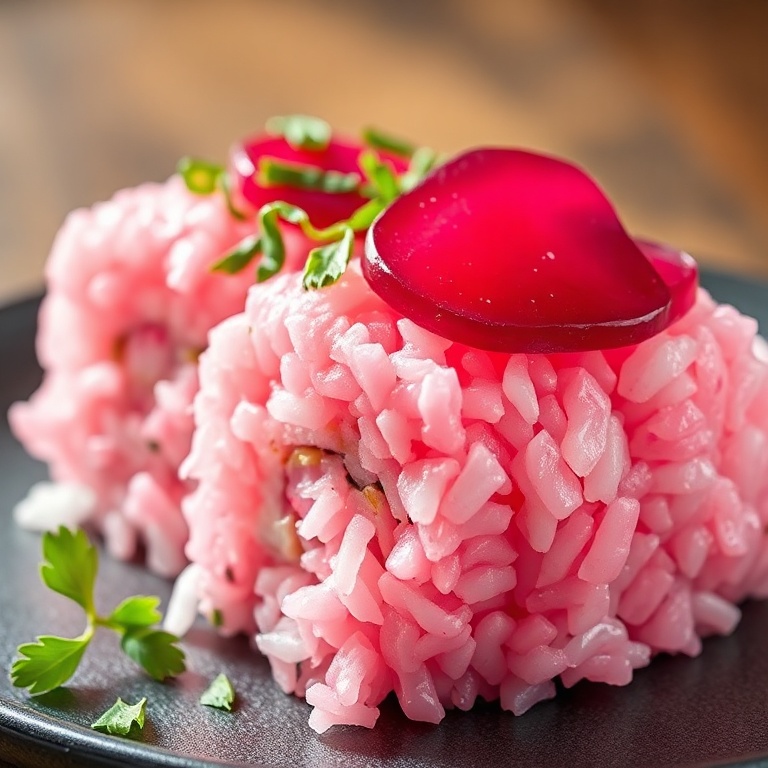Vibrant Pink Sushi Rice