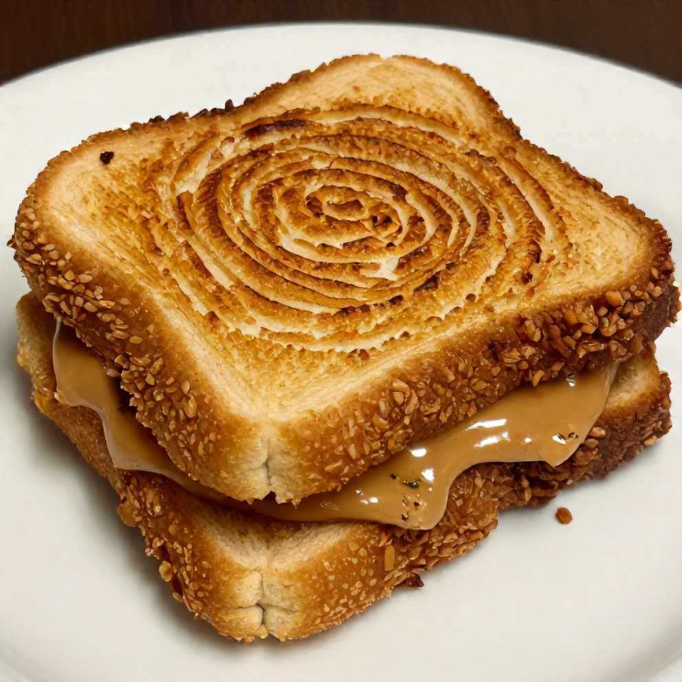 Plated Air Fried Peanut Butter & Jelly Sandwich