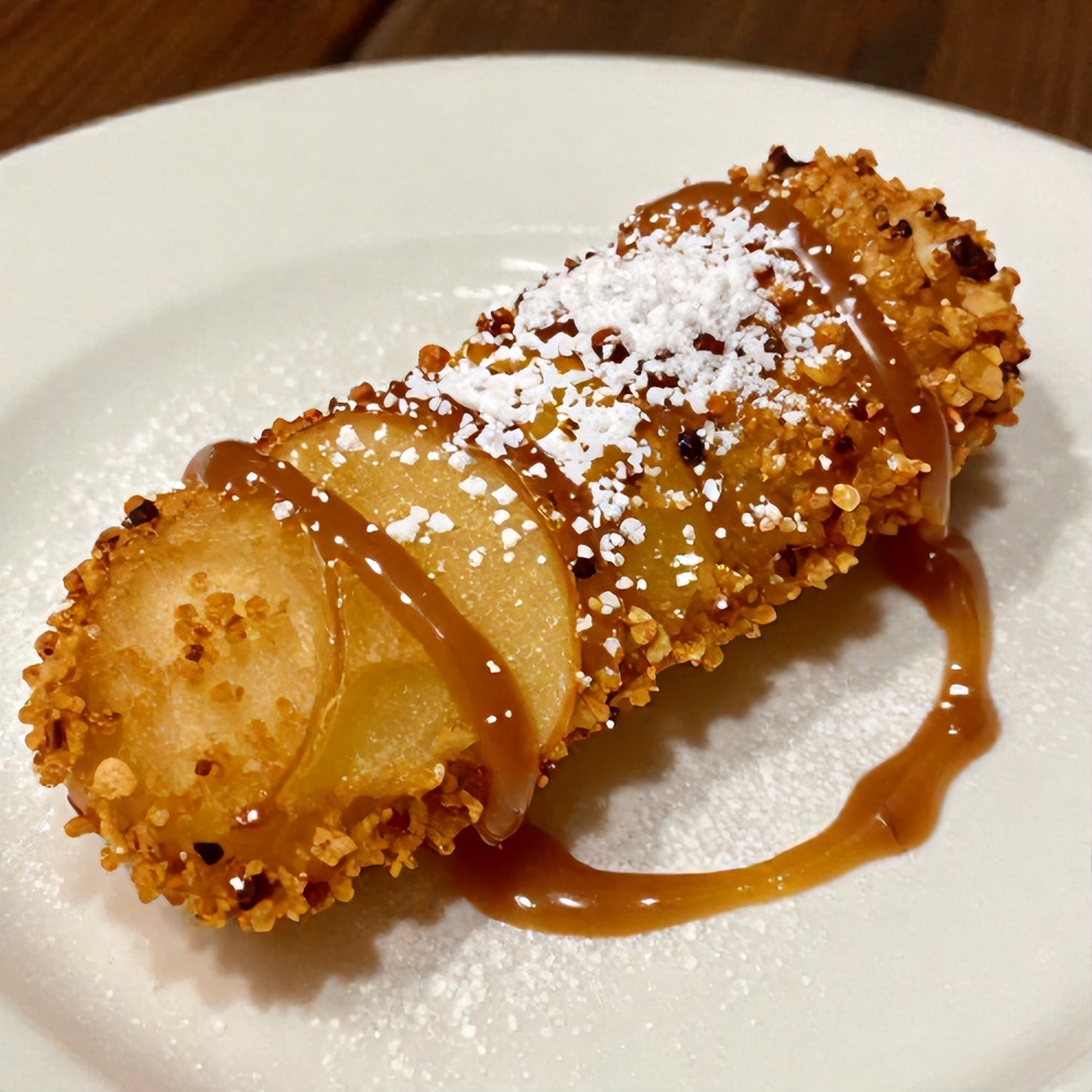 Plated serving of Crispy Air Fryer Apple Fries