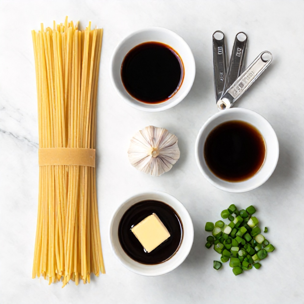 Raw Ingredients for Asian Garlic Noodles