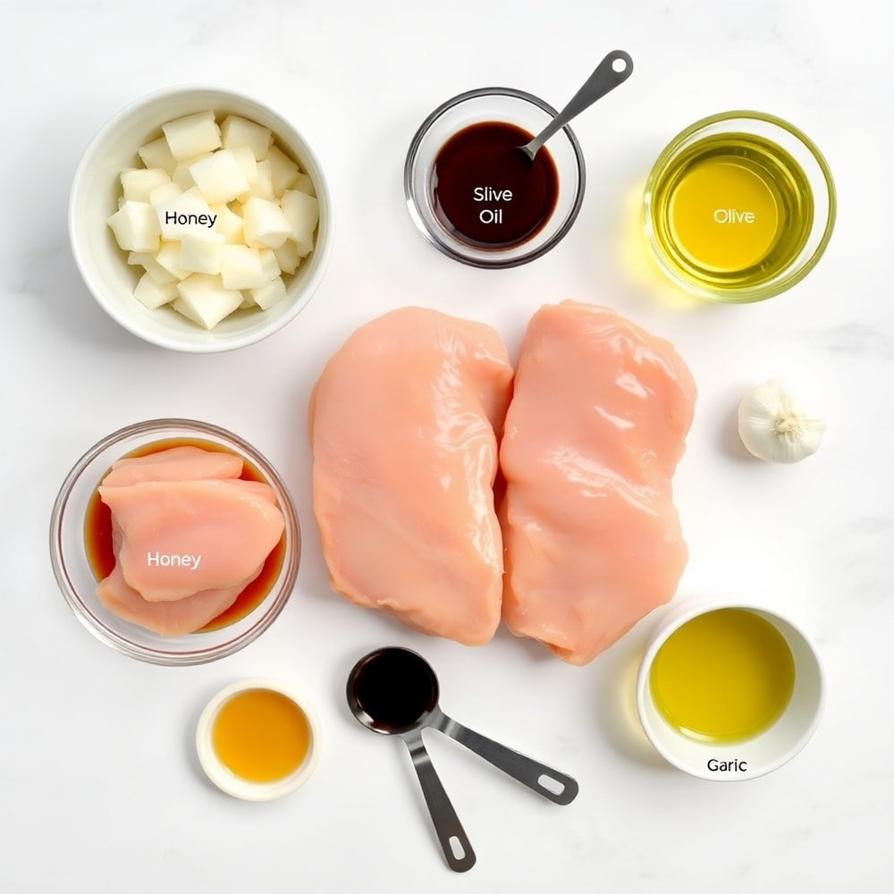 Raw Ingredients for Baked Crunchy Hot Honey Chicken