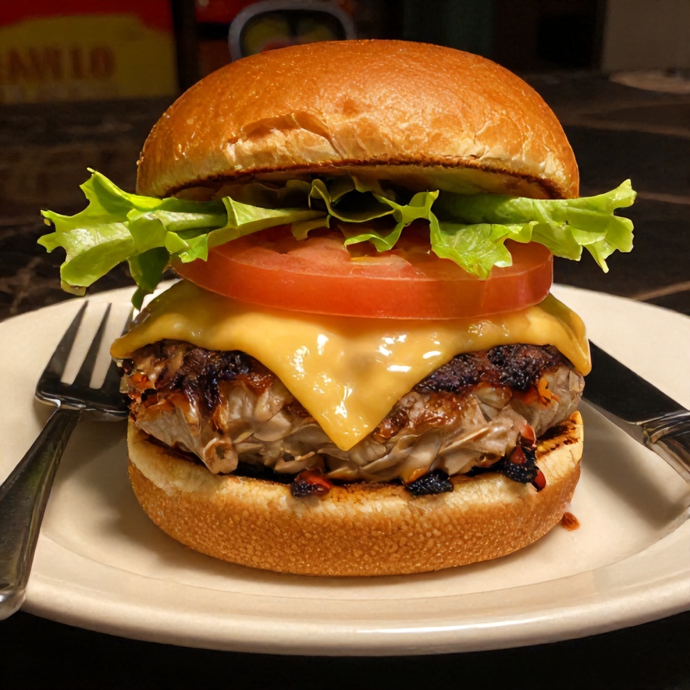 BBQ Ranch Turkey Smash Burger on a bun