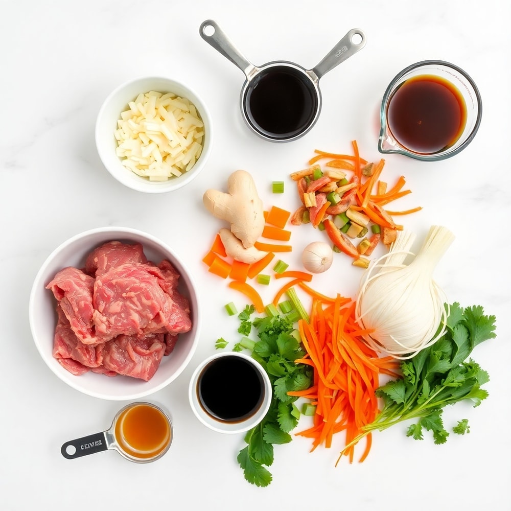 Raw Ingredients for Beef Stir Fry