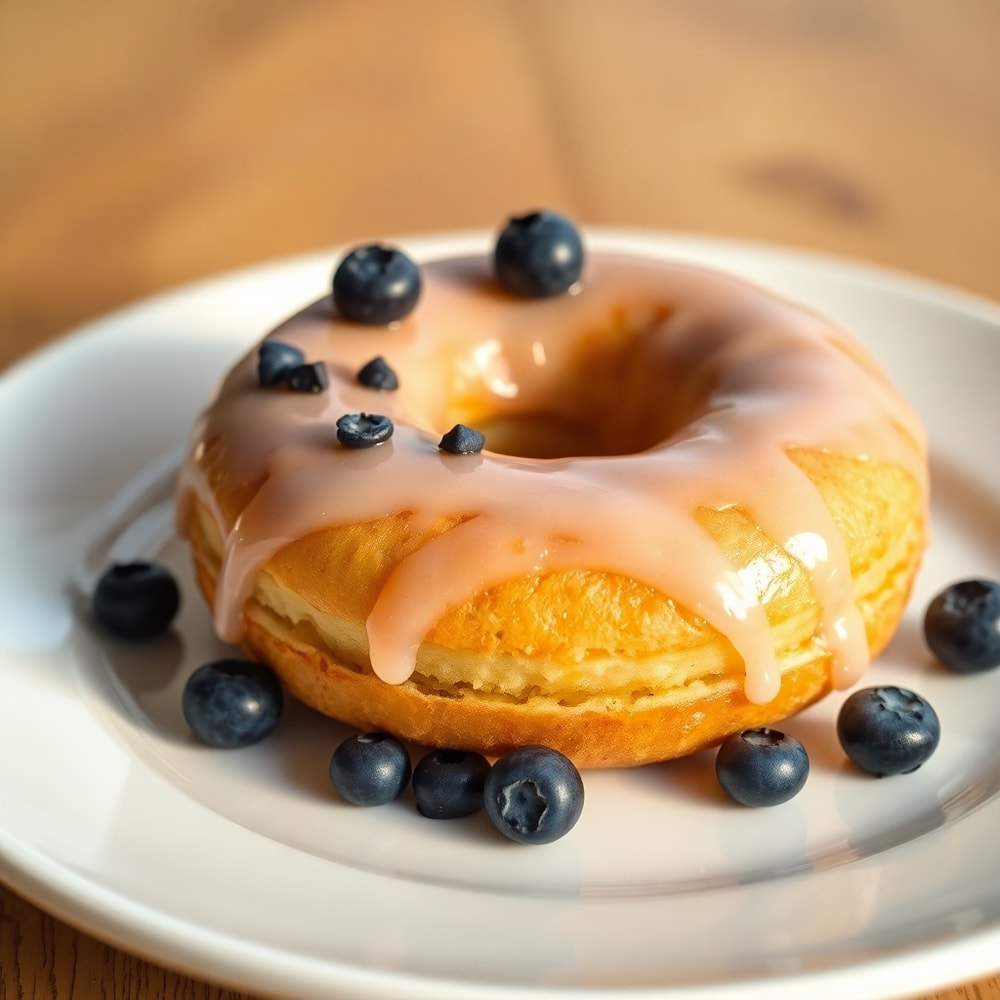 Blueberry Cake Donut on a white plate