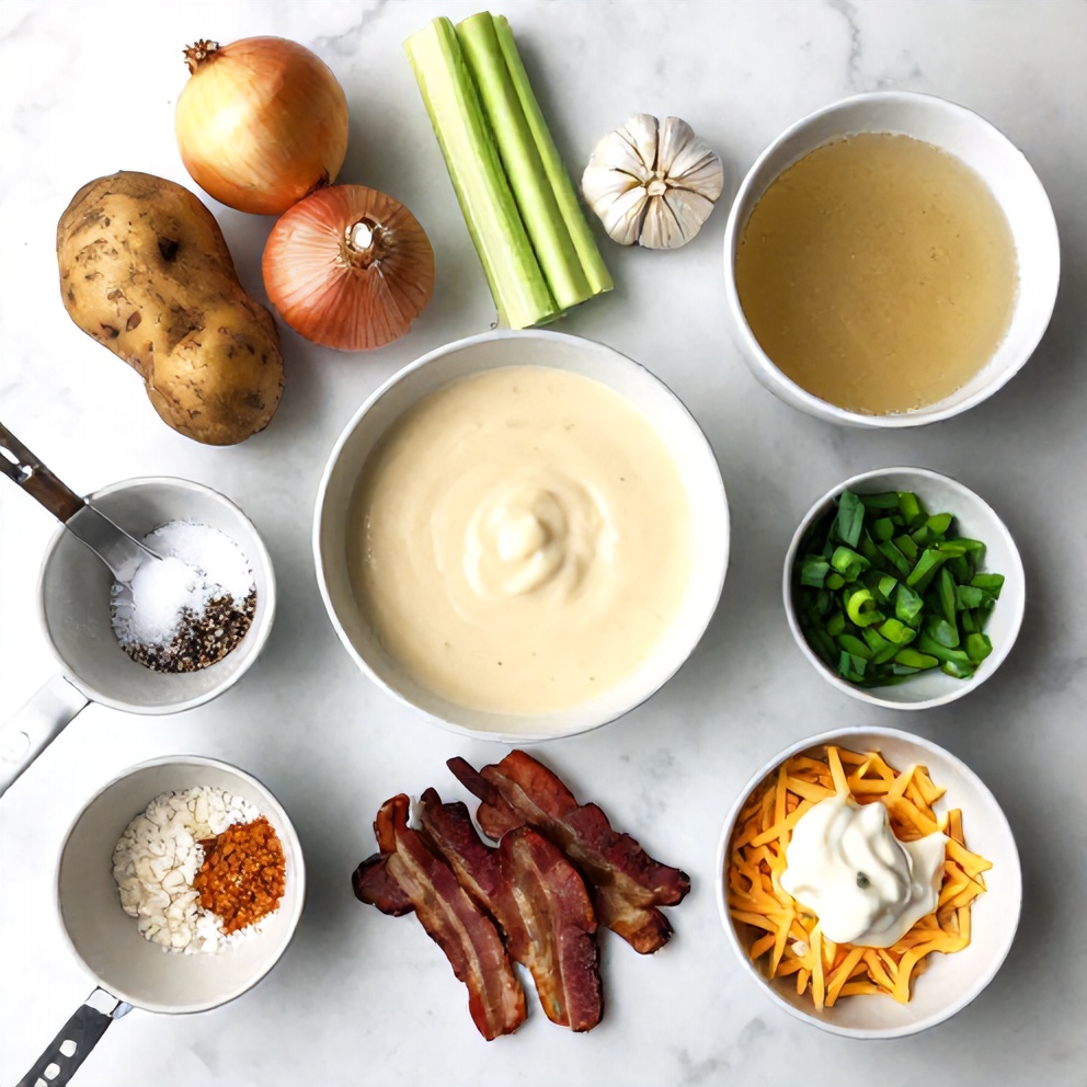 Raw ingredients for Cajun Potato Soup