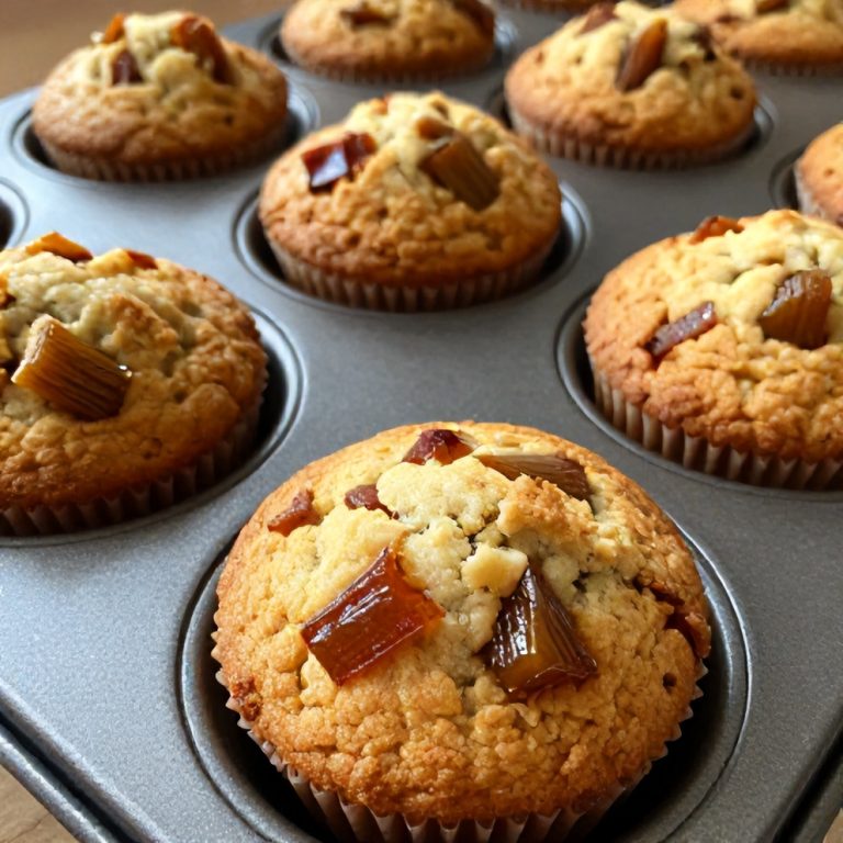 Caramelized Rhubarb Muffins