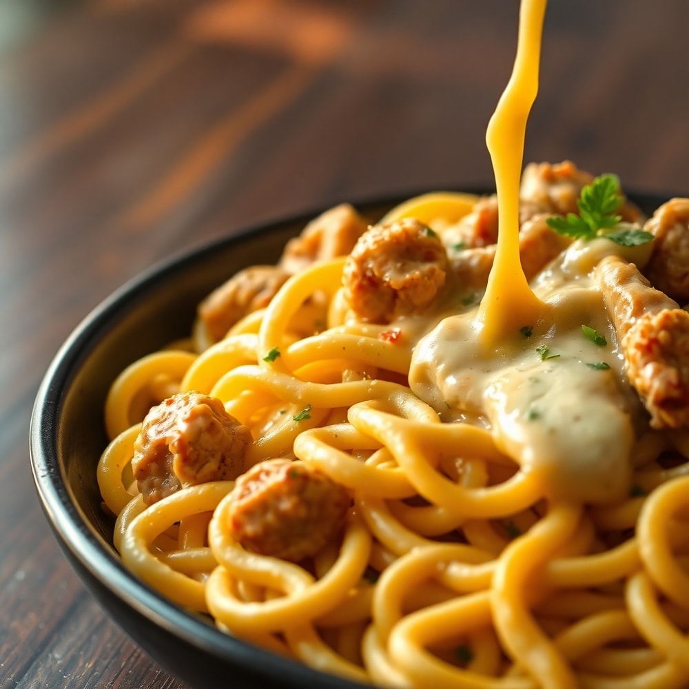 Cheesy Chicken and Sausage Pasta