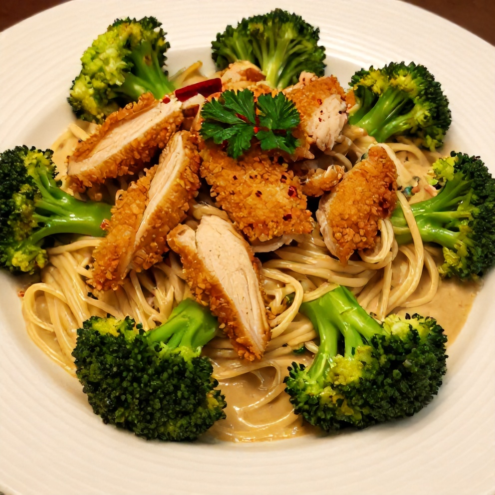 Plated Lemon Butter Chicken with Broccoli