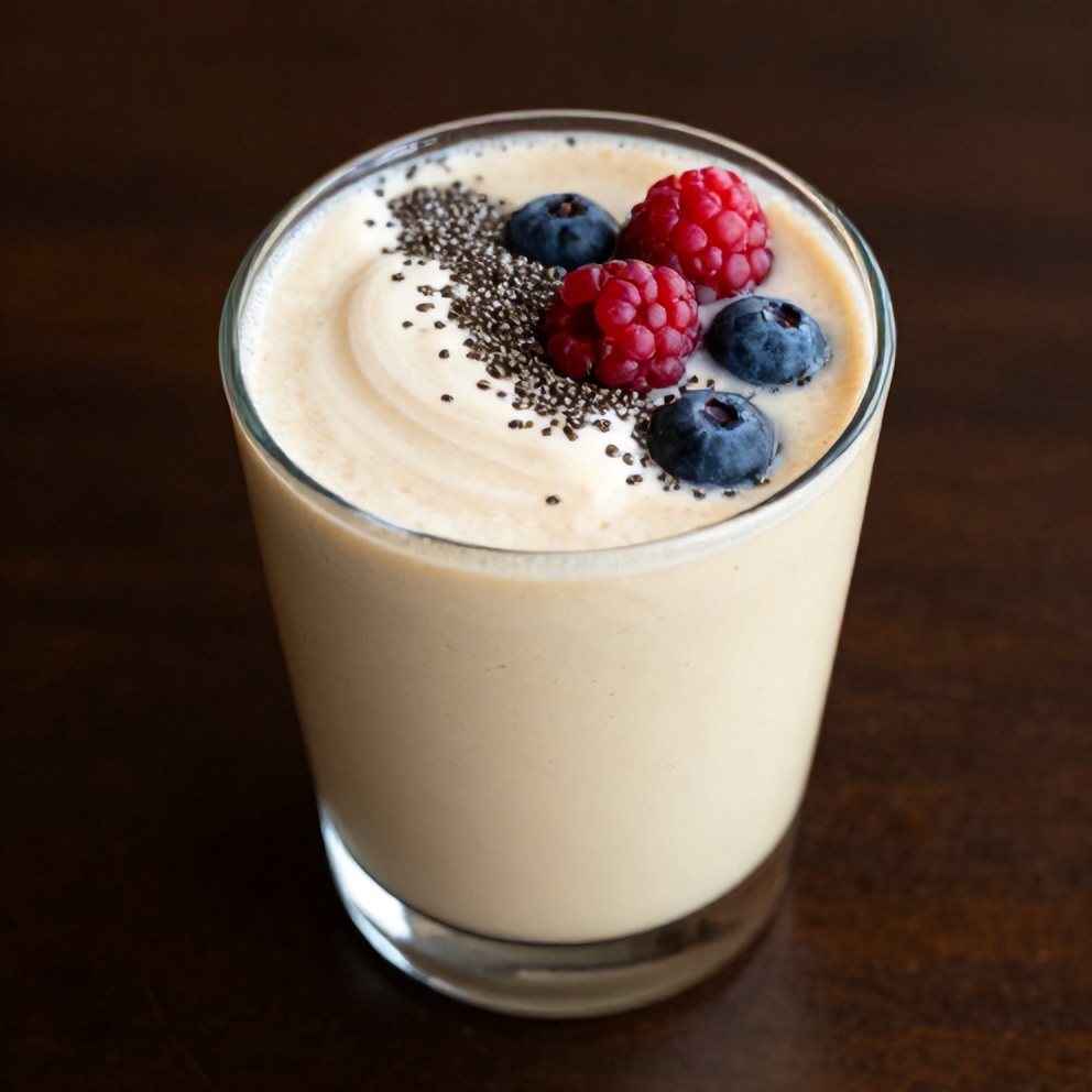 Mango Coconut Protein Shake ready to serve