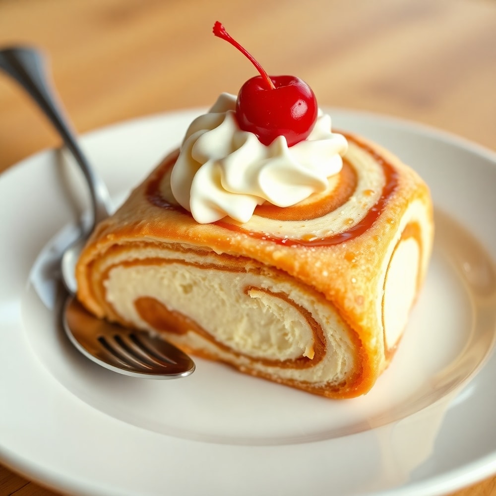 Creamy swirl ice cream bread treat ready to serve