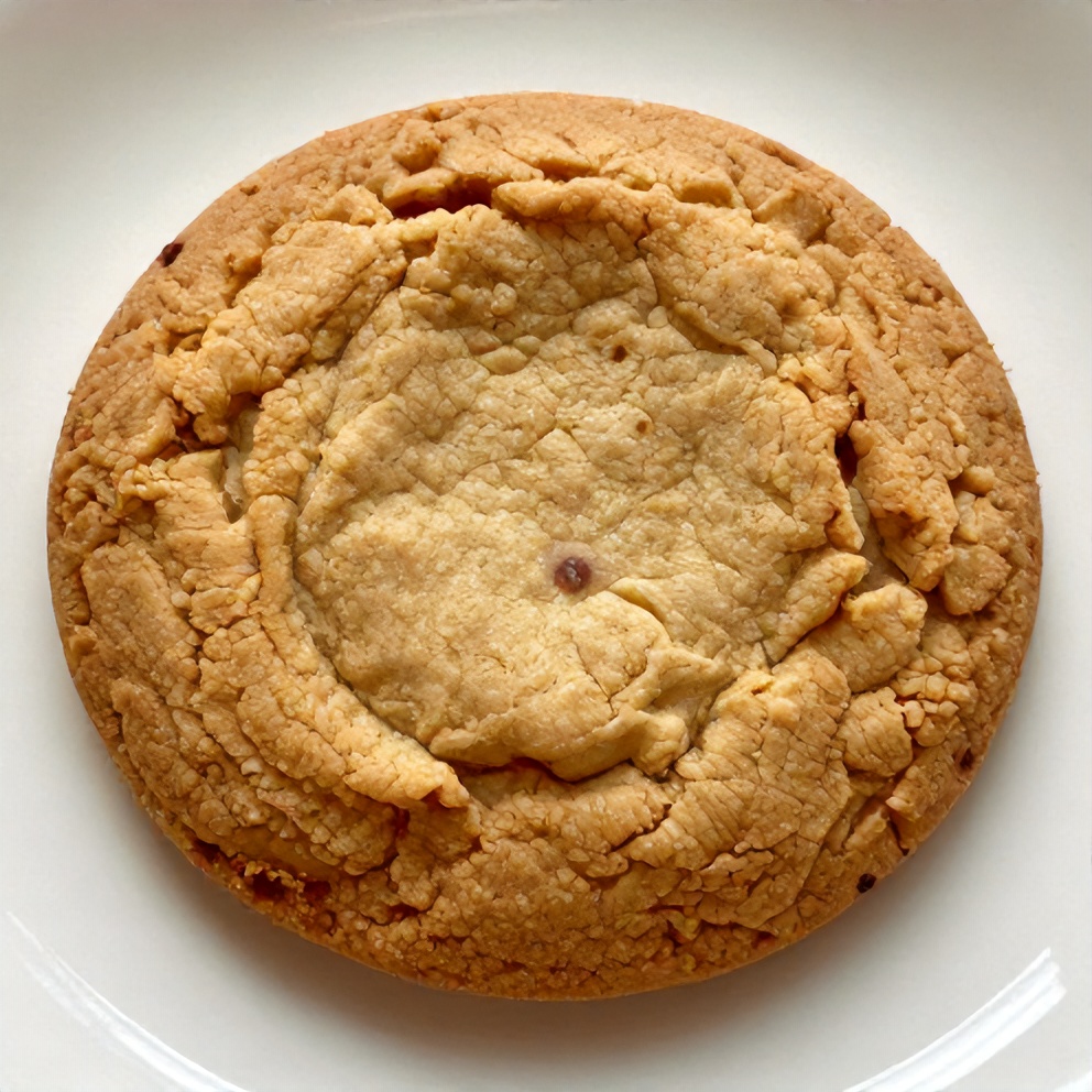 A single Crispy Apple Cookie on a white plate