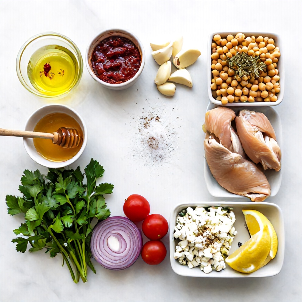 Raw ingredients for Banza Chicken Bowls