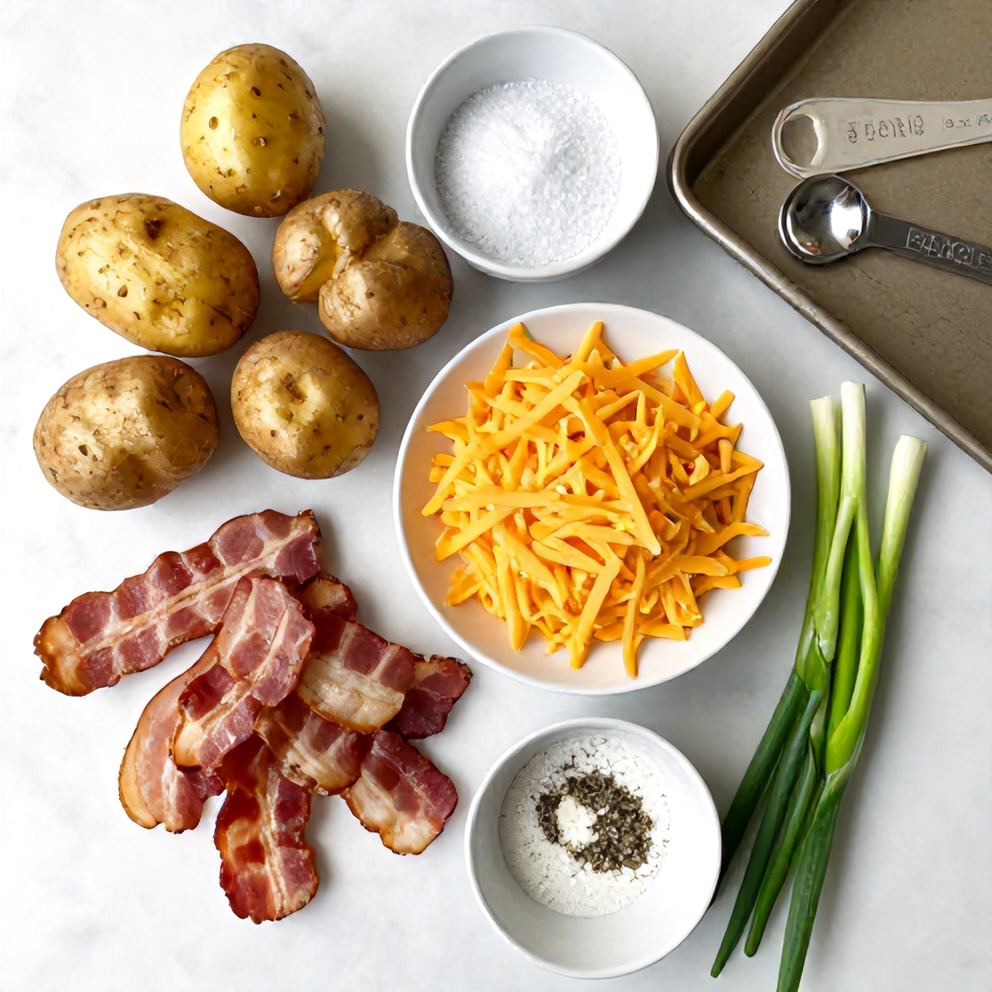 Raw Ingredients for Cheesy Potato Skins