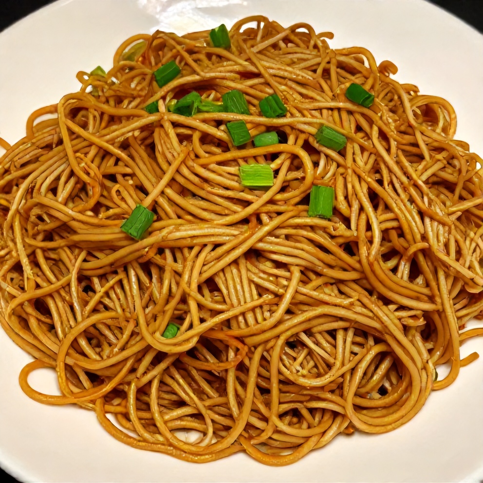 Plated Crispy Chinese Fried Noodles
