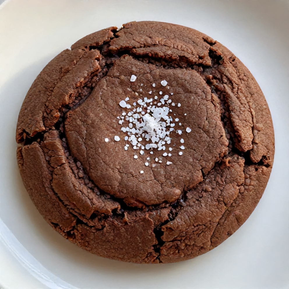 Chocolate Caramel Blossom on a white plate