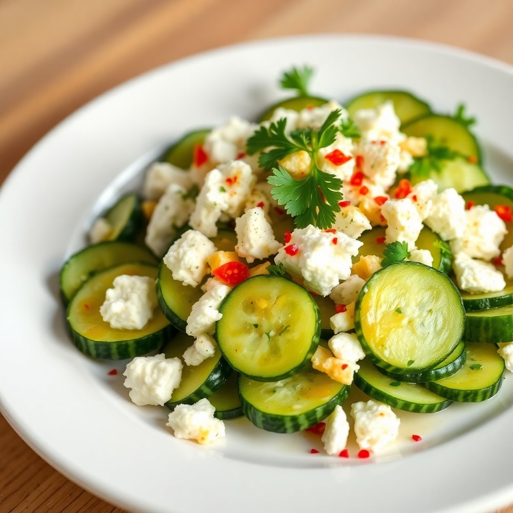 Plated Cucumber Feta Salad