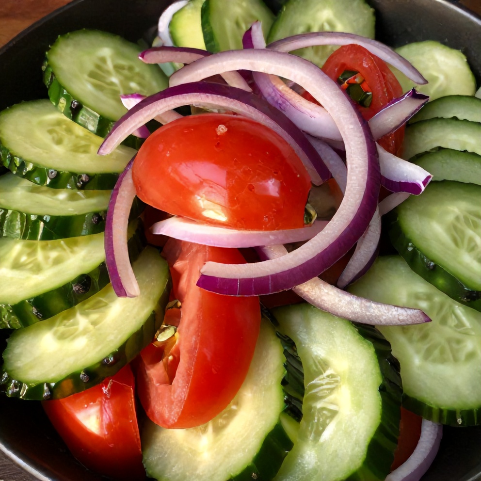 cucumber onion tomato salad