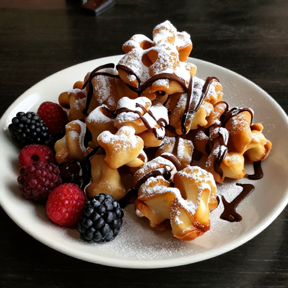 Finished Crispy Funnel Cake Bites