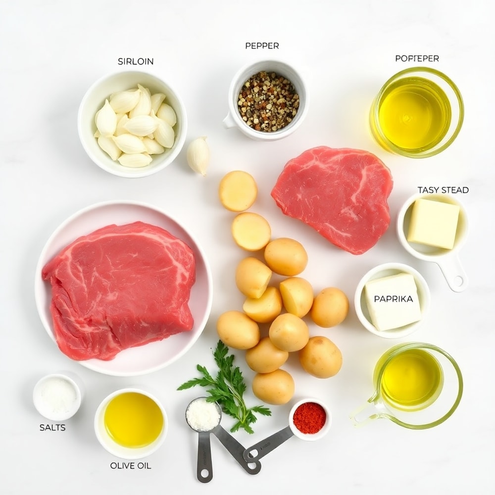 Raw Ingredients for Garlic Butter Steak Bites