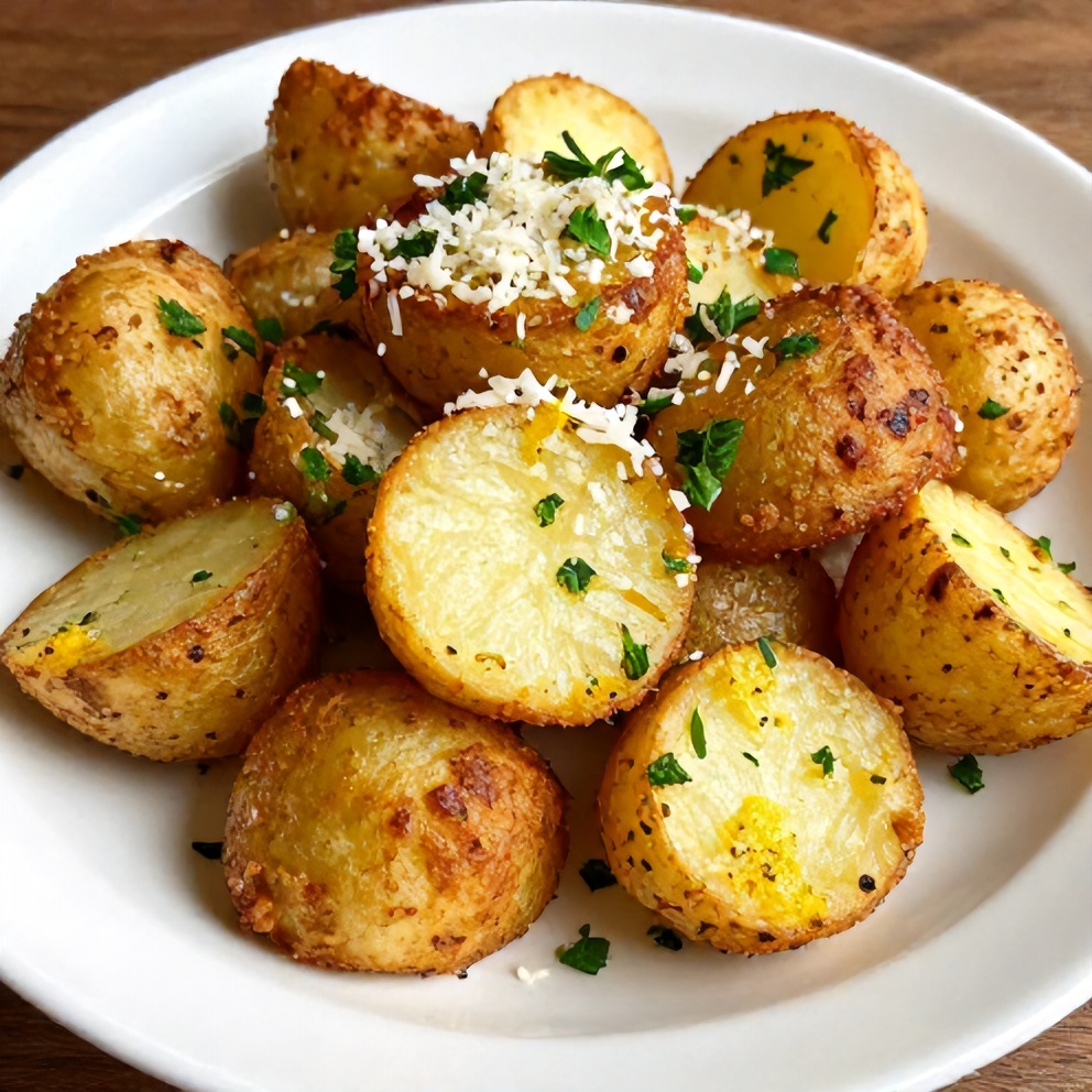 Plated Greek Lemon Potatoes