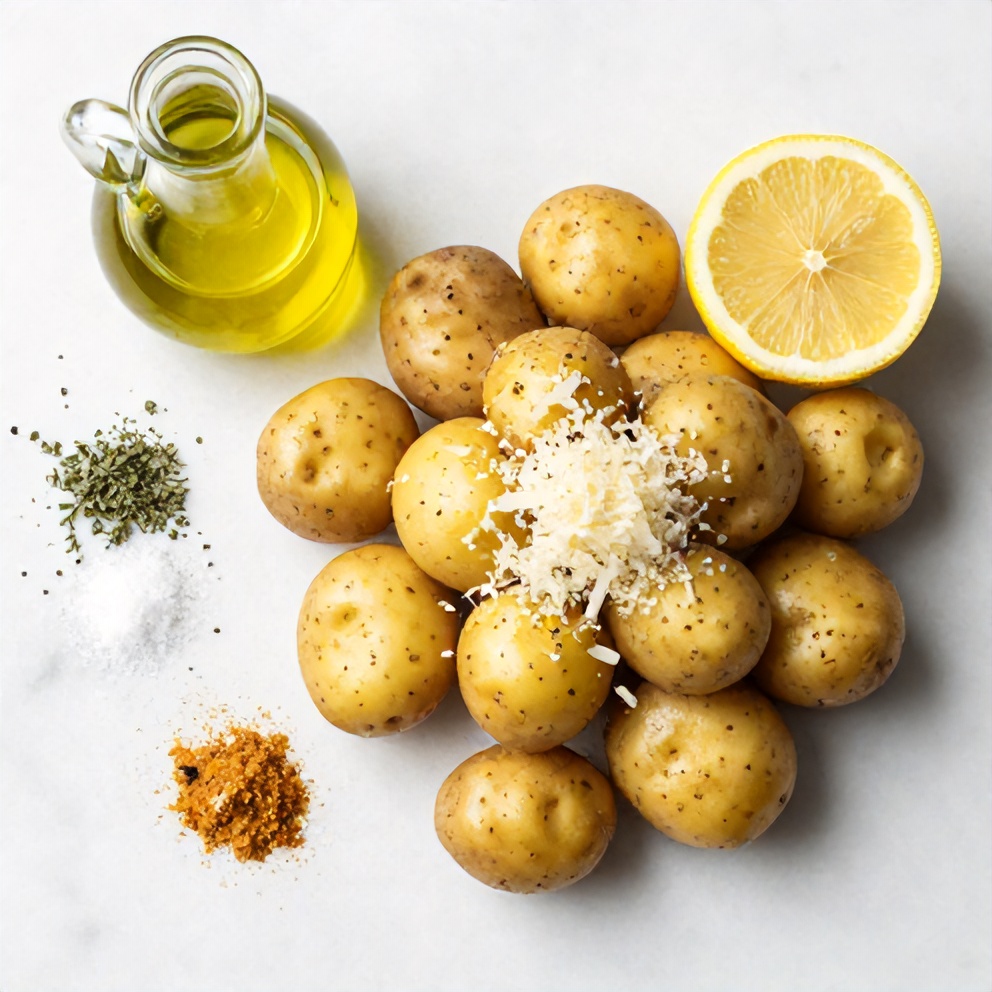 Raw Ingredients for Greek Lemon Potatoes
