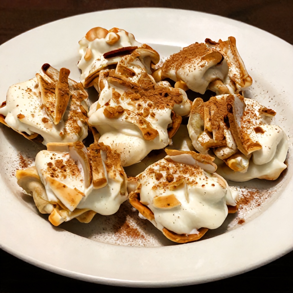 Crispy Greek Yogurt Bark served on a white plate with a sprinkle of cinnamon