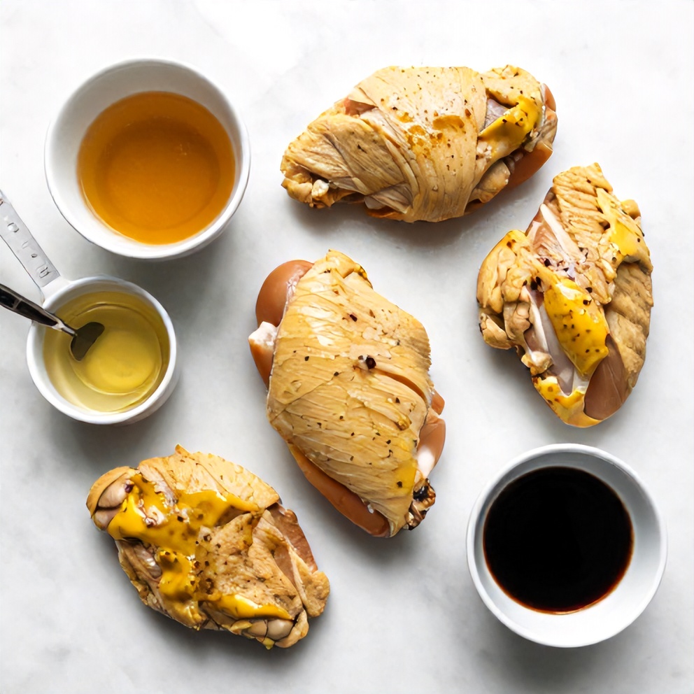 Raw ingredients for Honey Mustard Chicken Thighs