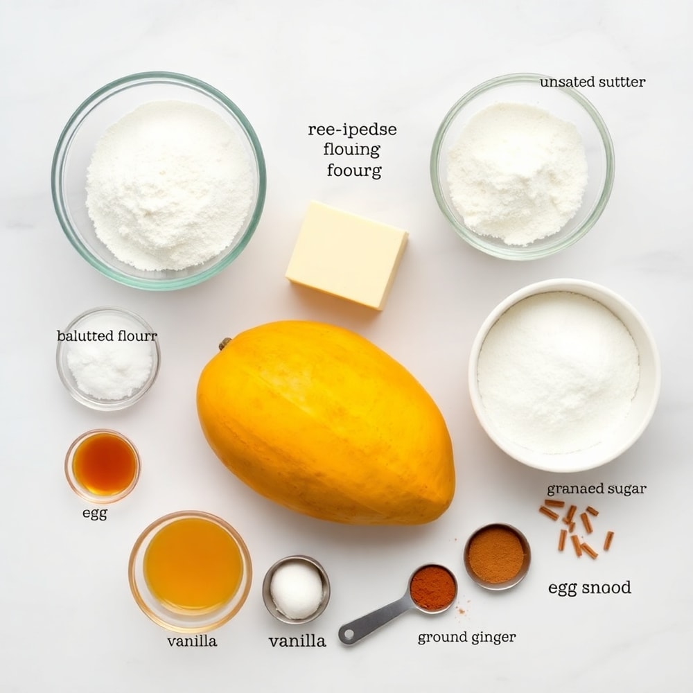 Ingredients for Mango Cookies on a marble surface
