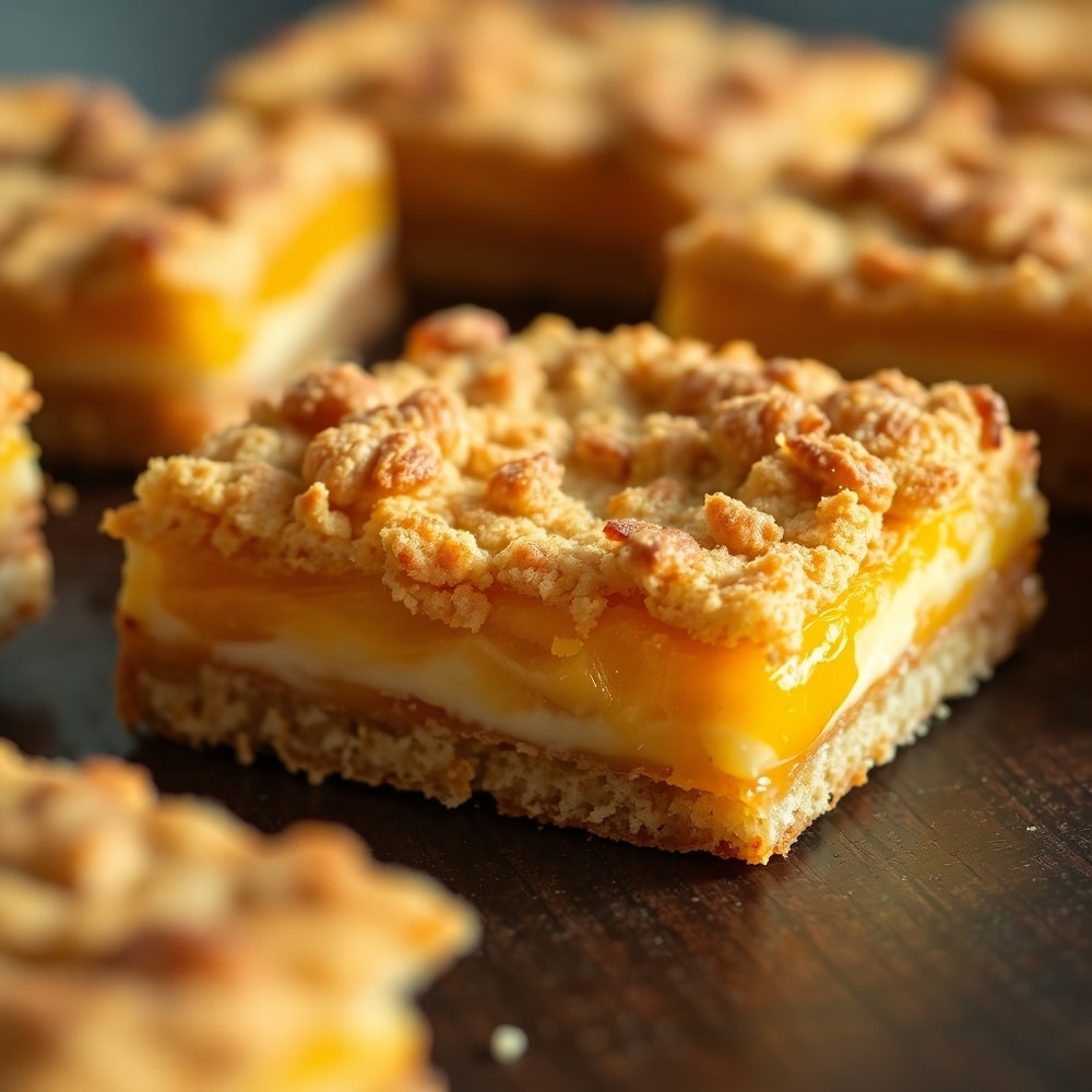 Peaches and Cream Crumble Bars