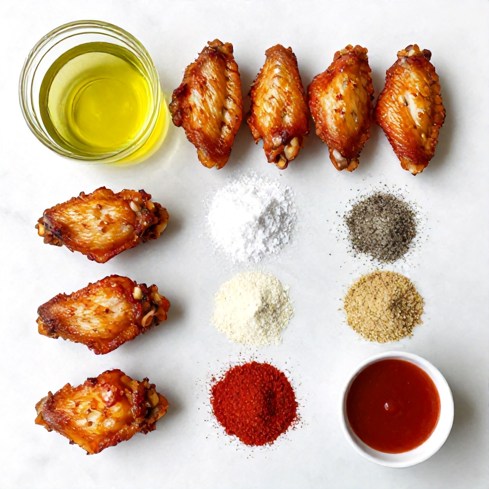 Raw Ingredients for Crispy Spicy Oven Baked Chicken Wings