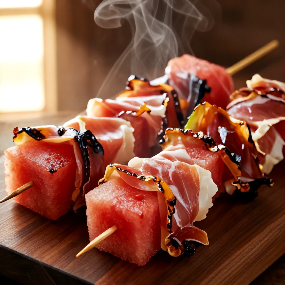watermelon skewers with prosciutto