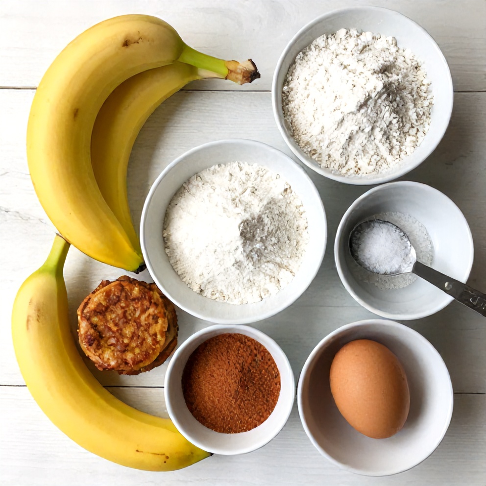 Raw Ingredients for Baked Cinnamon Banana Fritters