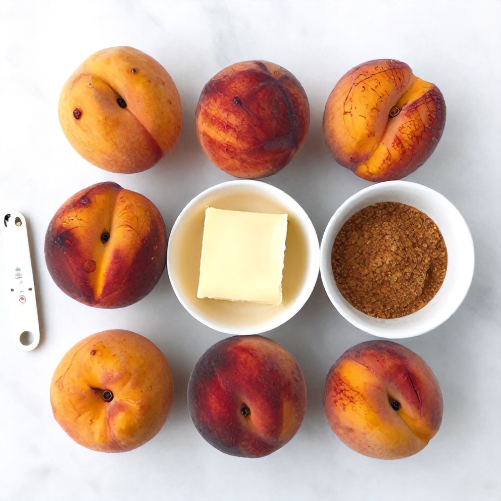 Raw ingredients for Easy Baked Peaches