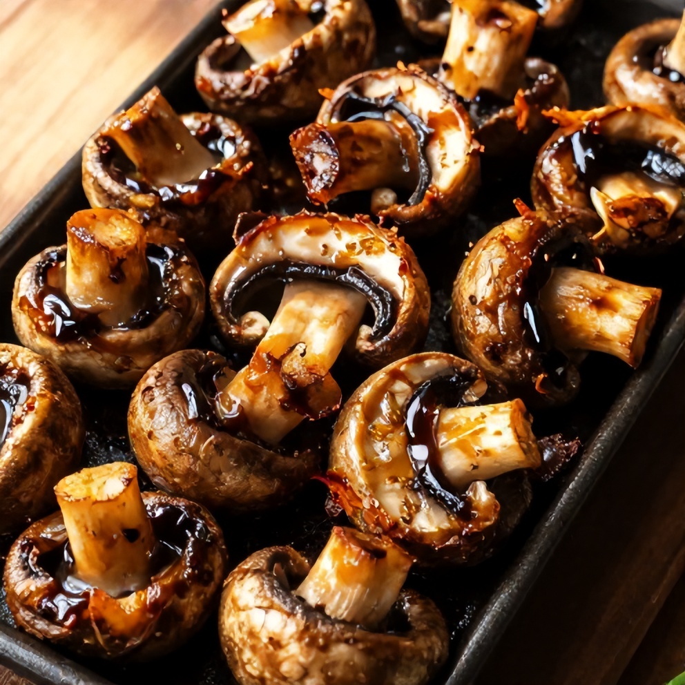 Easy Balsamic Roasted Garlic Mushrooms