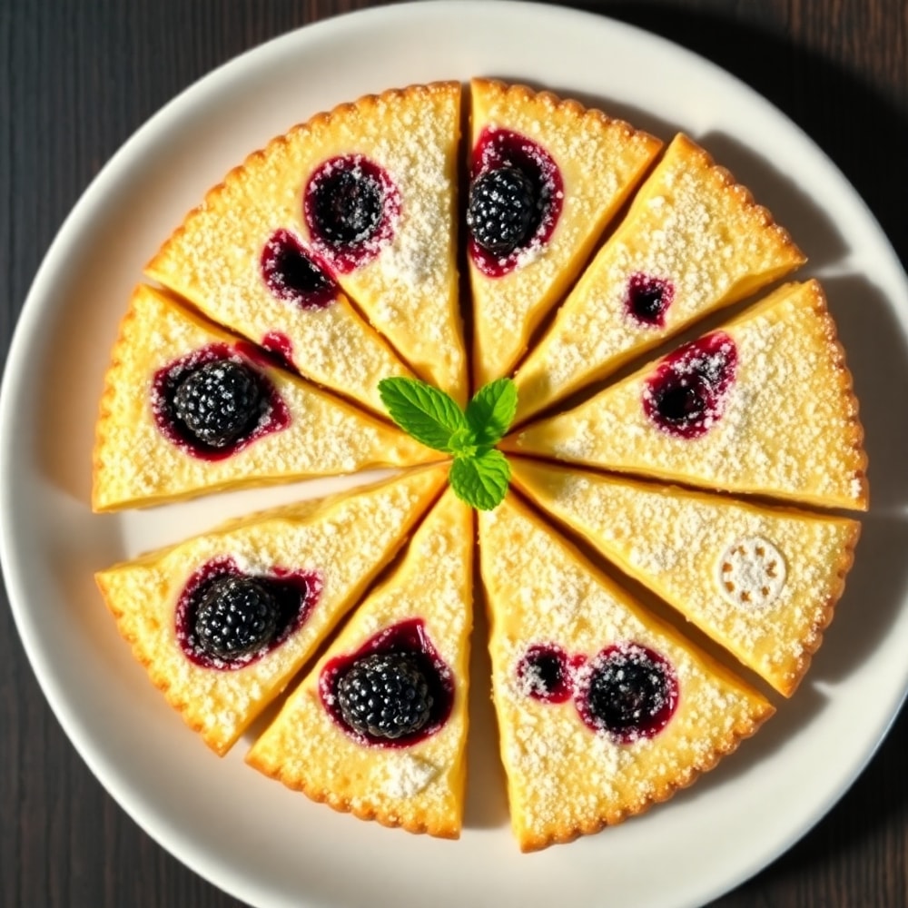 Easy Blackberry Shortbread Wedges