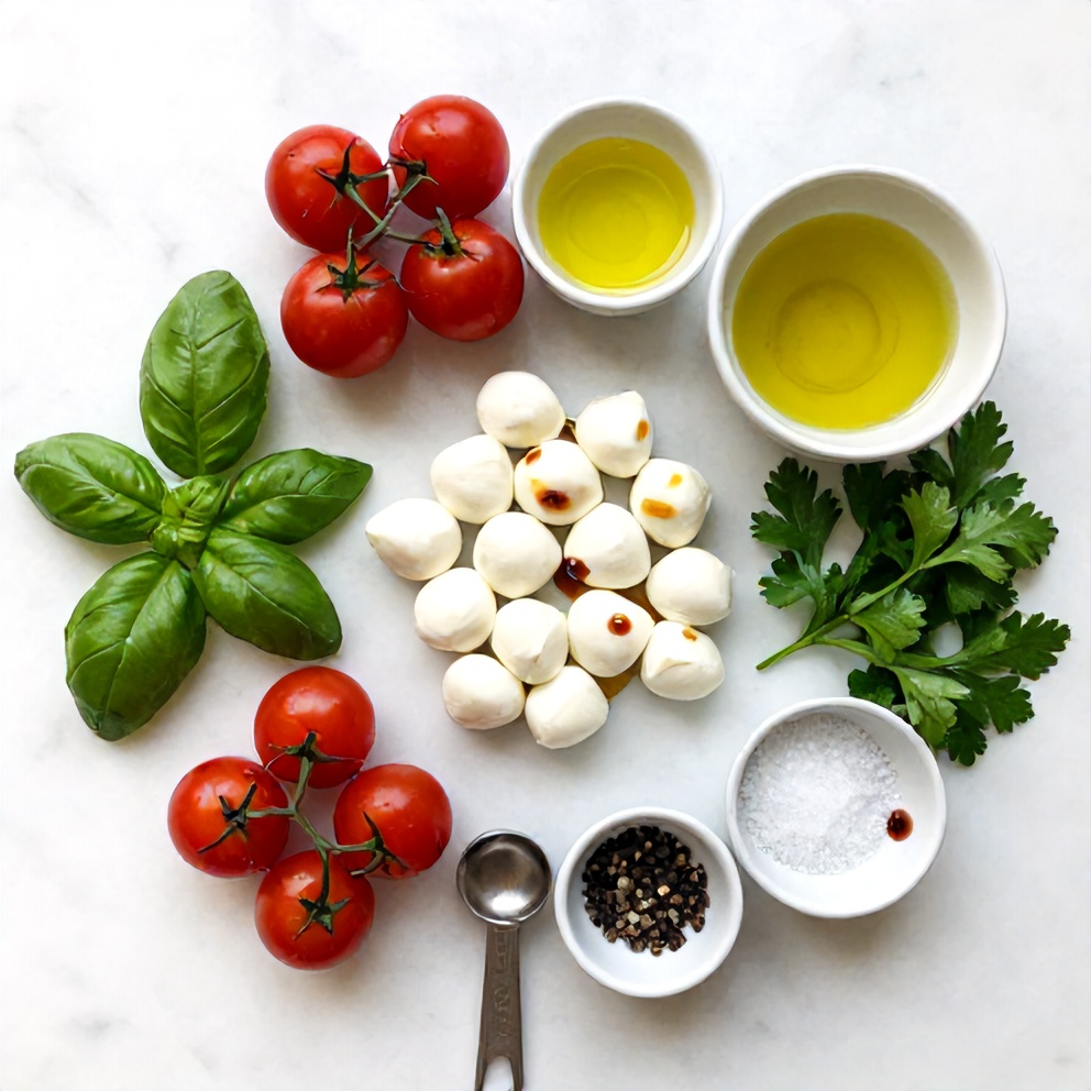 Raw Ingredients for Easy Cherry Tomato Salad
