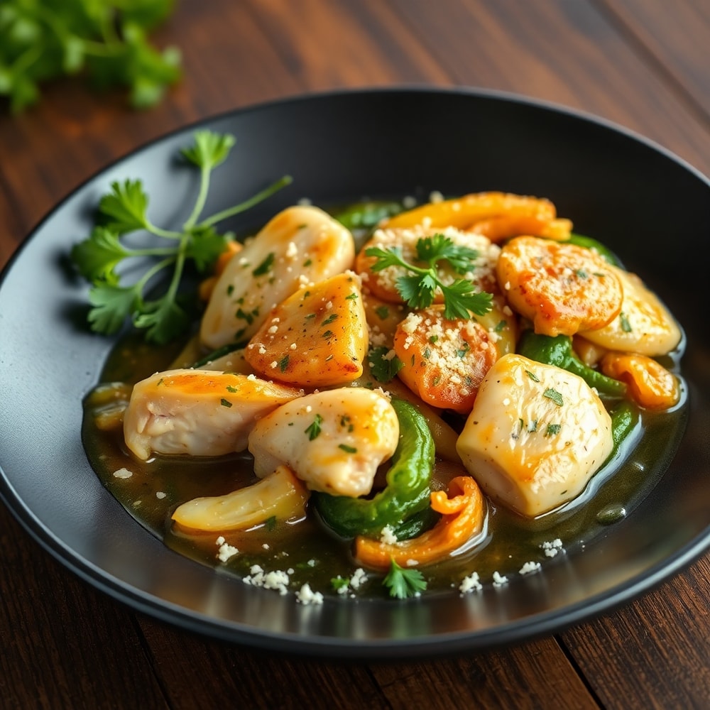 Crockpot Garlic Herb Chicken & Veggies Plated