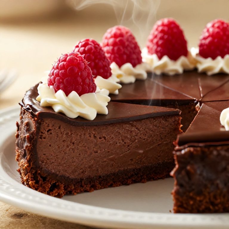 Easy Dark Chocolate Raspberry Cheesecake