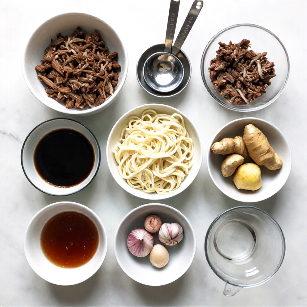 Mongolian Ground Beef Noodles Ingredients