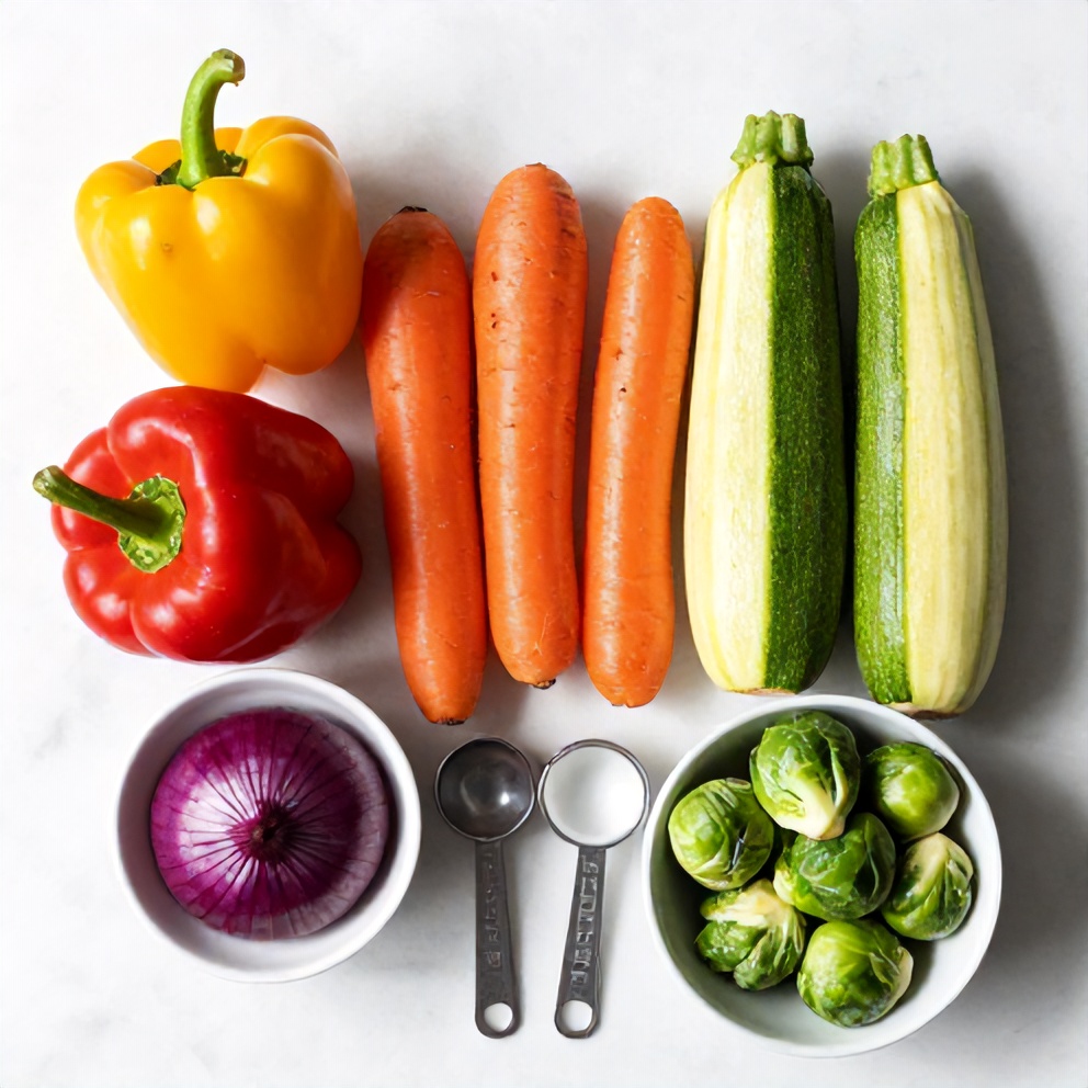 Raw Ingredients for Easy Roasted Rainbow Vegetables