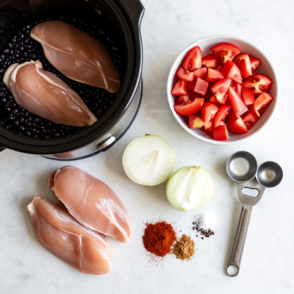 Raw Ingredients for Slow Cooker Buffalo Chicken Chili
