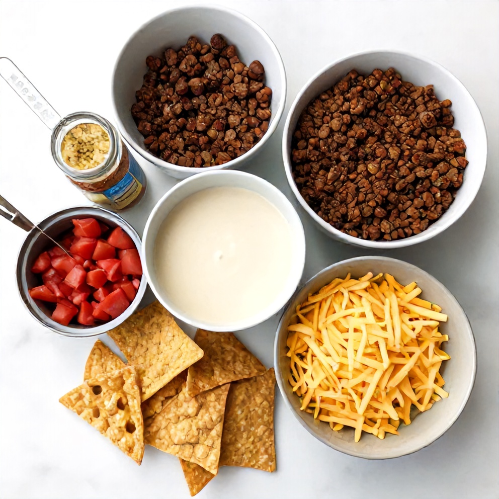 Raw ingredients for easy taco casserole