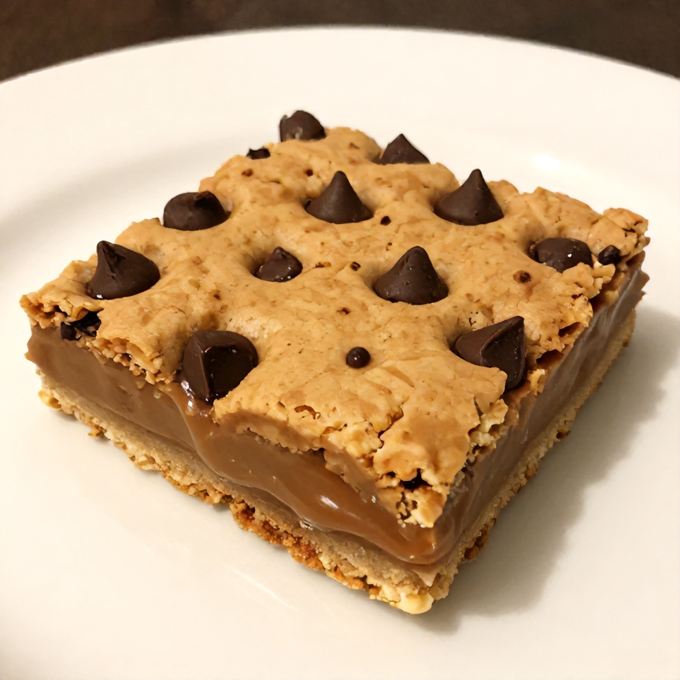 Twix Cookie Bars on a Plate